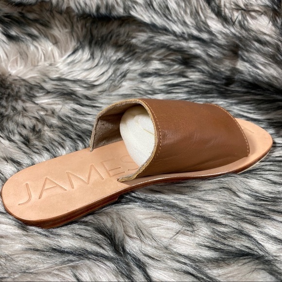 off Duty Deep Tan Leather Slip on Sandals - Picture 10 of 13